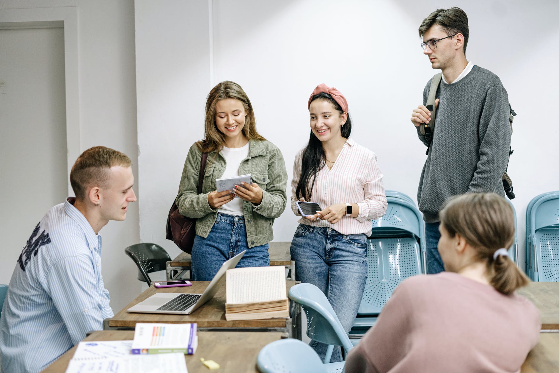 group of people studying together, college, icebreaker